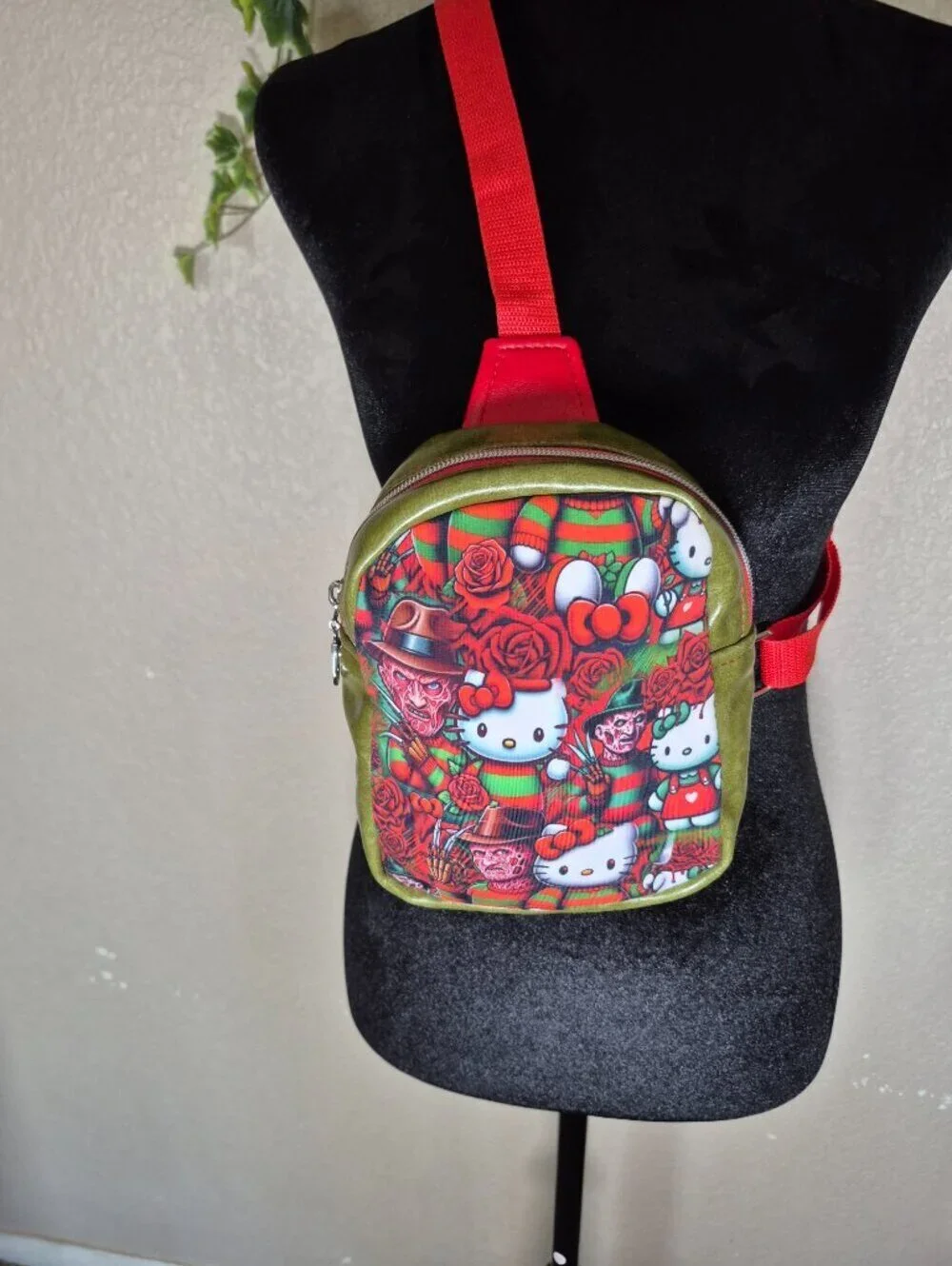 Green & Red Night Terror Sling | 7.5x5.5 Minimalist Bag | Waterproof Adventure